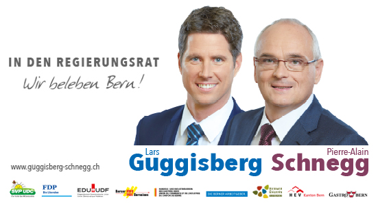 Regierungsratswahlen - Volle Unterstützung für Lars Guggisberg und Pierre Alain Schnegg