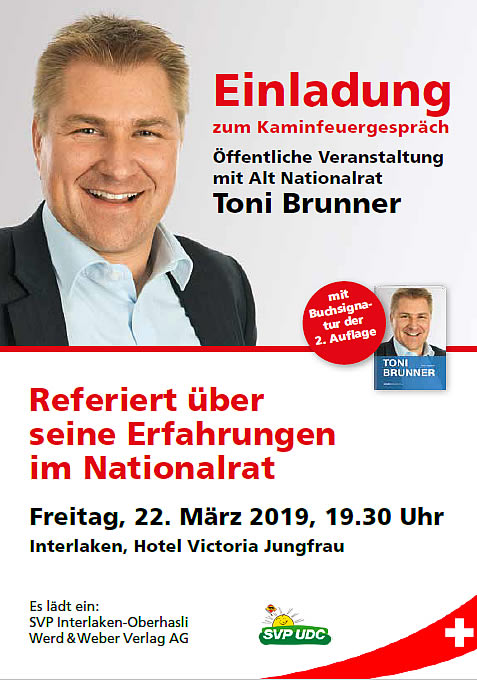 Kaminfeuergespräch 2019 mit Alt Nationalrat Toni Brunner