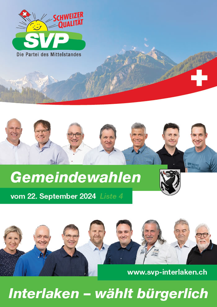 Grosser Gemeinderat Interlaken - Kandidatin und Kandidaten der SVP Interlaken